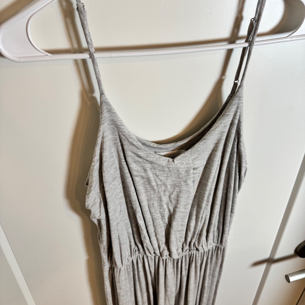 Lush Grey Spaghetti Strap Empire Waist Maxi Dress Size M - Picture 5 of 5